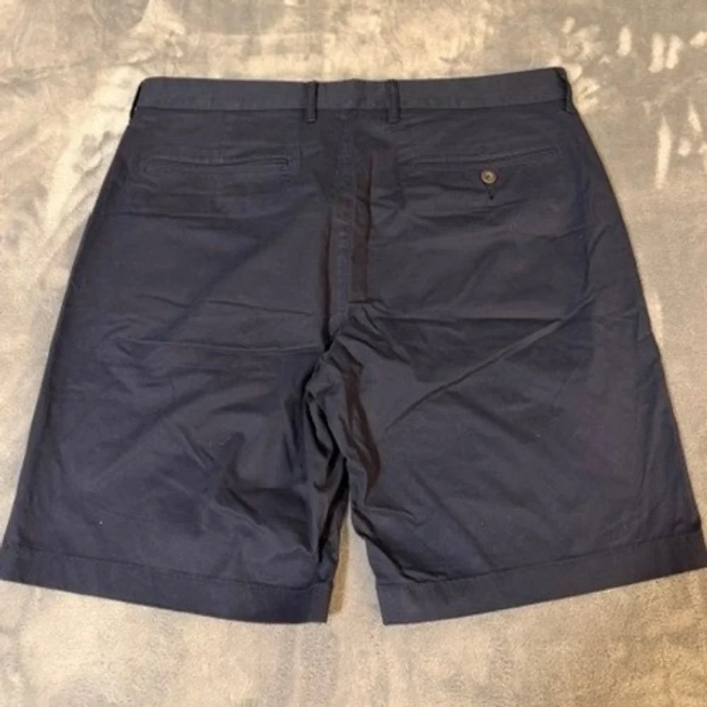 J.Crew Navy Blue Stretch Chino Shorts Mens Size 33x9 Re-Imagined Cotton NEW
